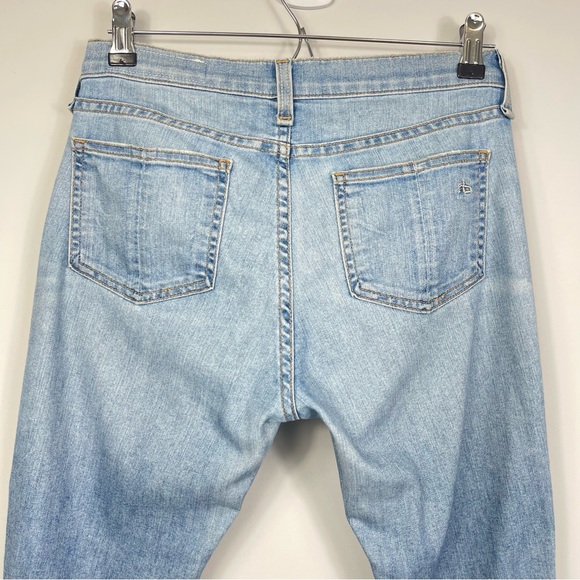 Rag & Bone Raw Hem Frayed Cuff Skinny Jeans in Blue Cln Birdie Light Wash Y2K 26 - Picture 5 of 15
